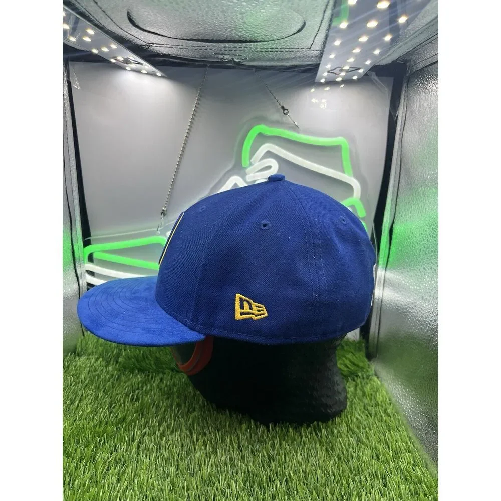 Golden State Warriors‎ Hat Cap Fitted 7 1/2 Blue New Era 59fifty Felt Bill Adult